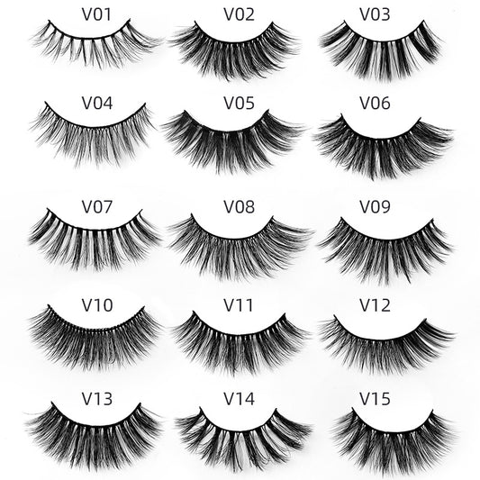 Card Eyelash With Mascara Brush Natural False Lashes