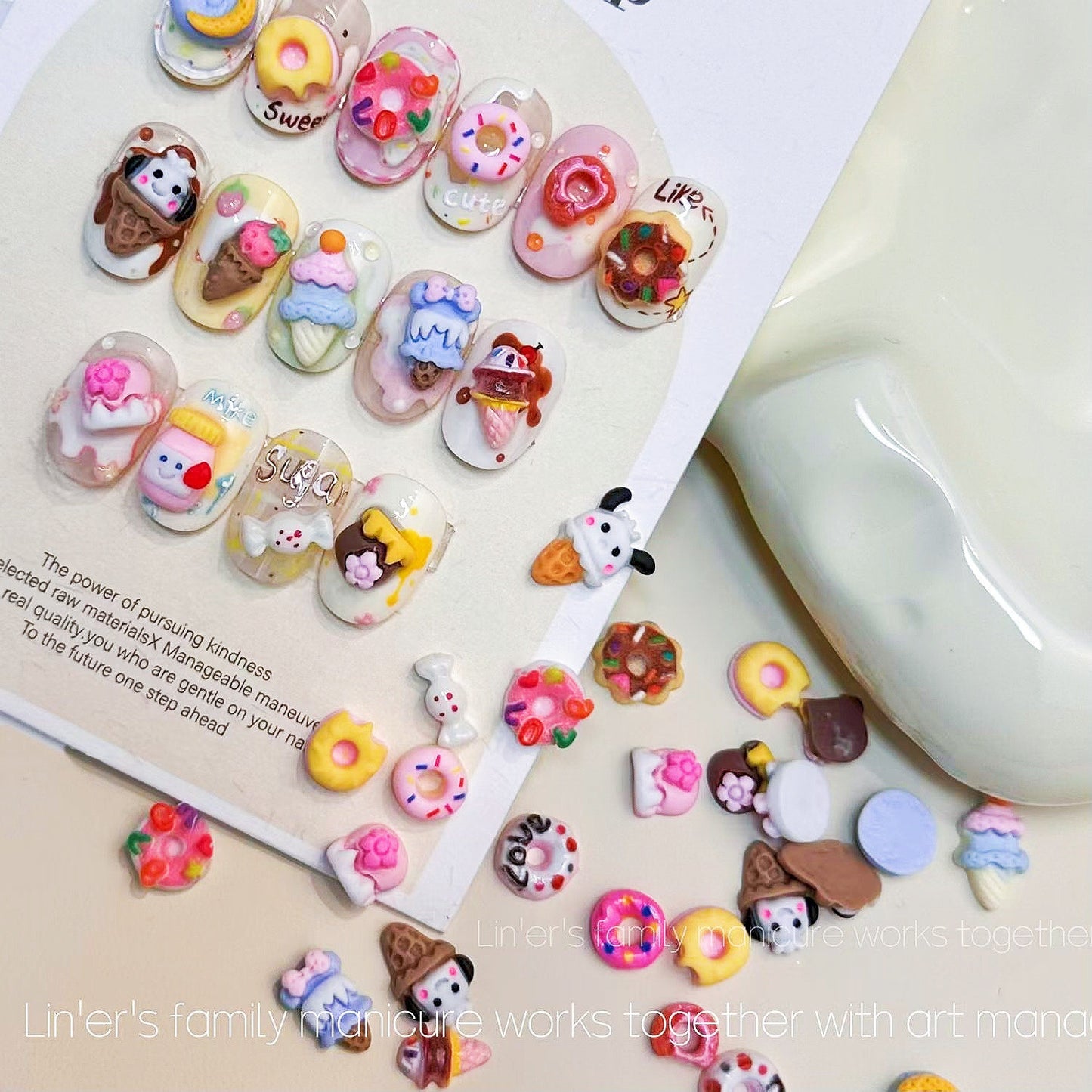 Mini Donut Ornament Wear Decoration Resin Nail Care Nail Art