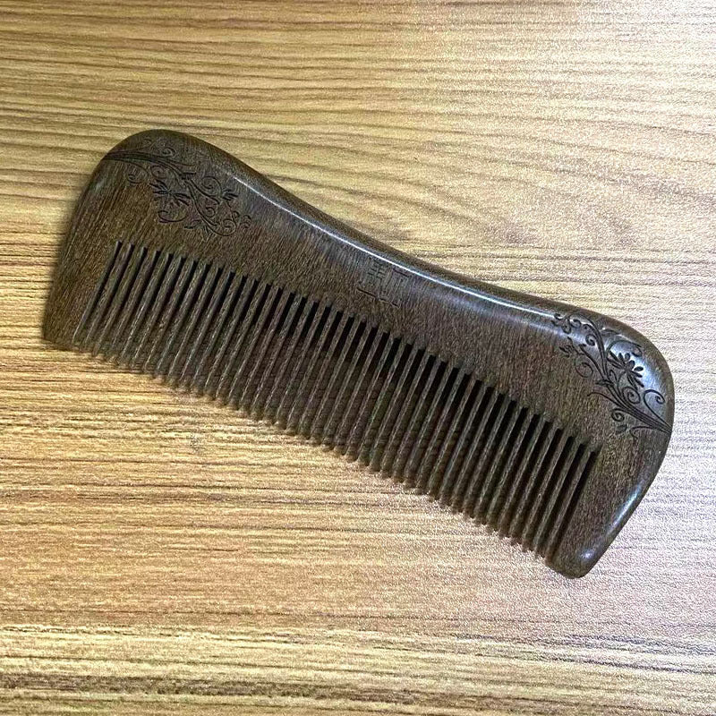 Sandalwood Double-sided Carved Wood Scalp Head Hair Brushes & Combs