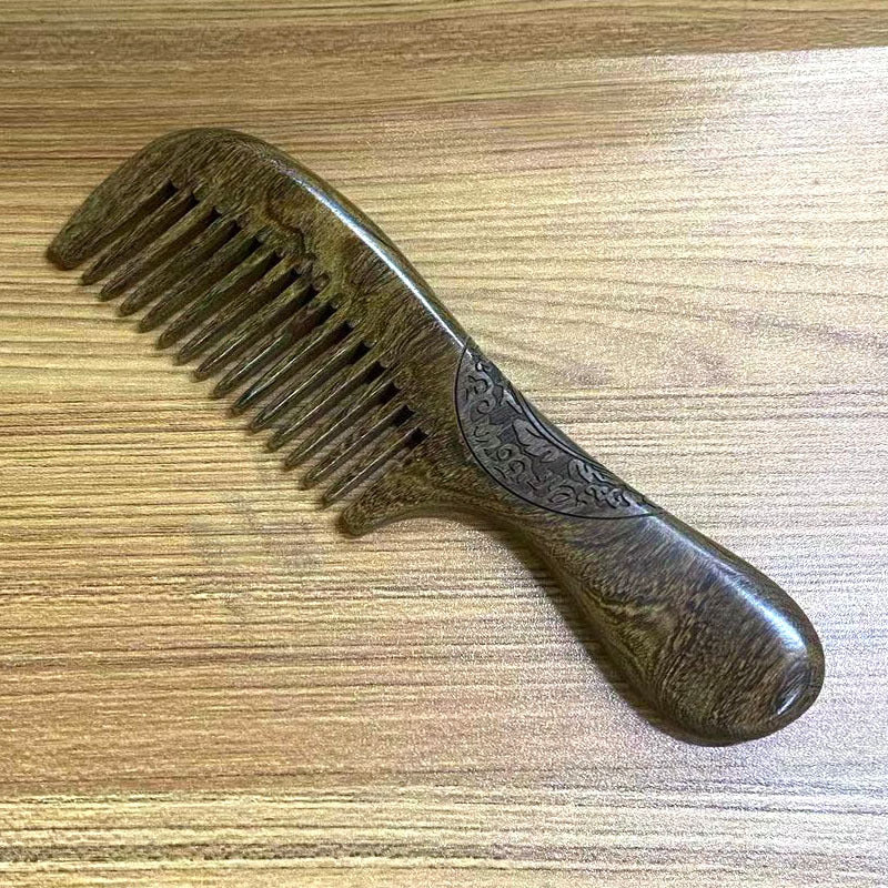 Sandalwood Double-sided Carved Wood Scalp Head Hair Brushes & Combs