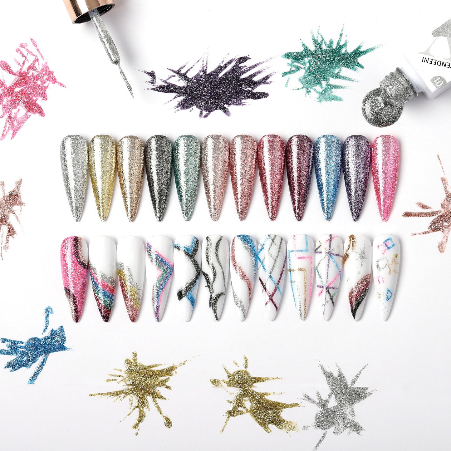 Colored Drawing Glue Metal Mirror Sier Nail Polish