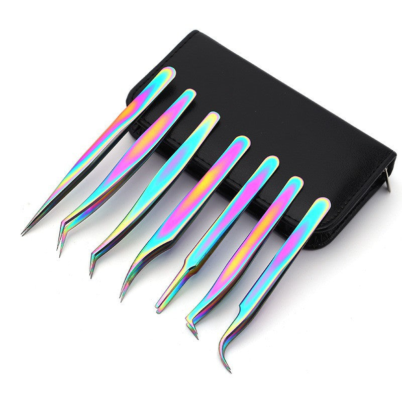 Tweezers Color Titanium Tweezer Precision Stainless Steel False Lashes