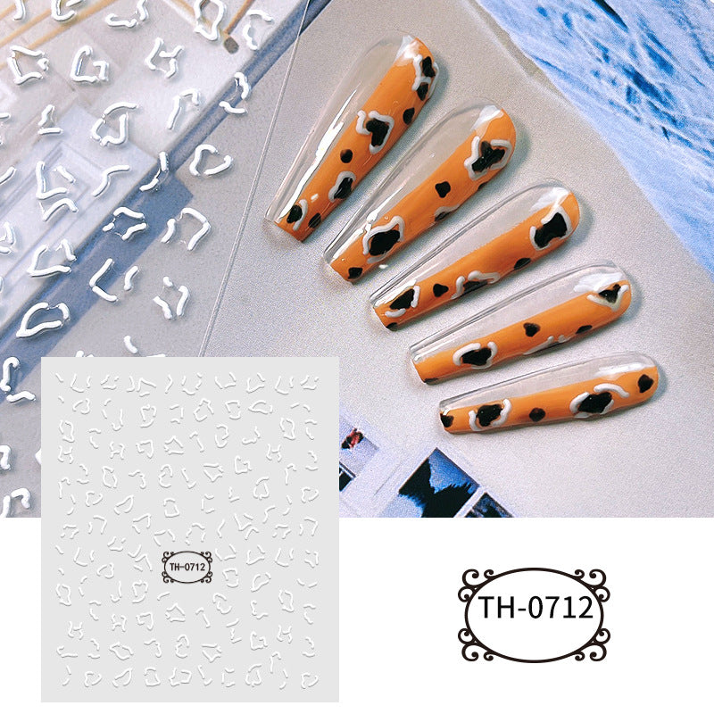 White Three-dimensional Adhesive Shell Relief Paper Nail Care Nail Art