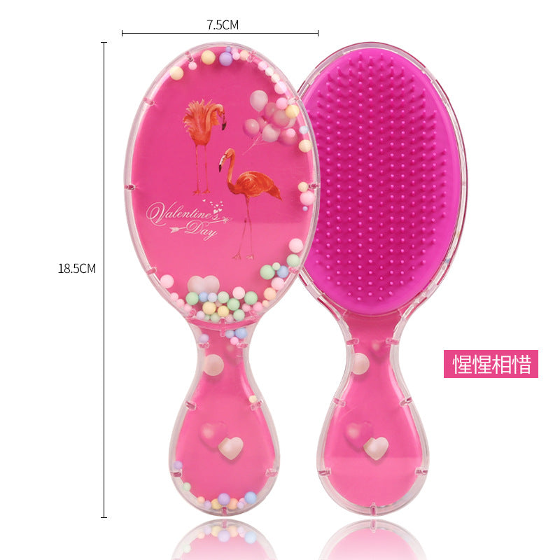 Transparent Oval Cartoon Hairdressing Head Massage Hair Brushes & Combs