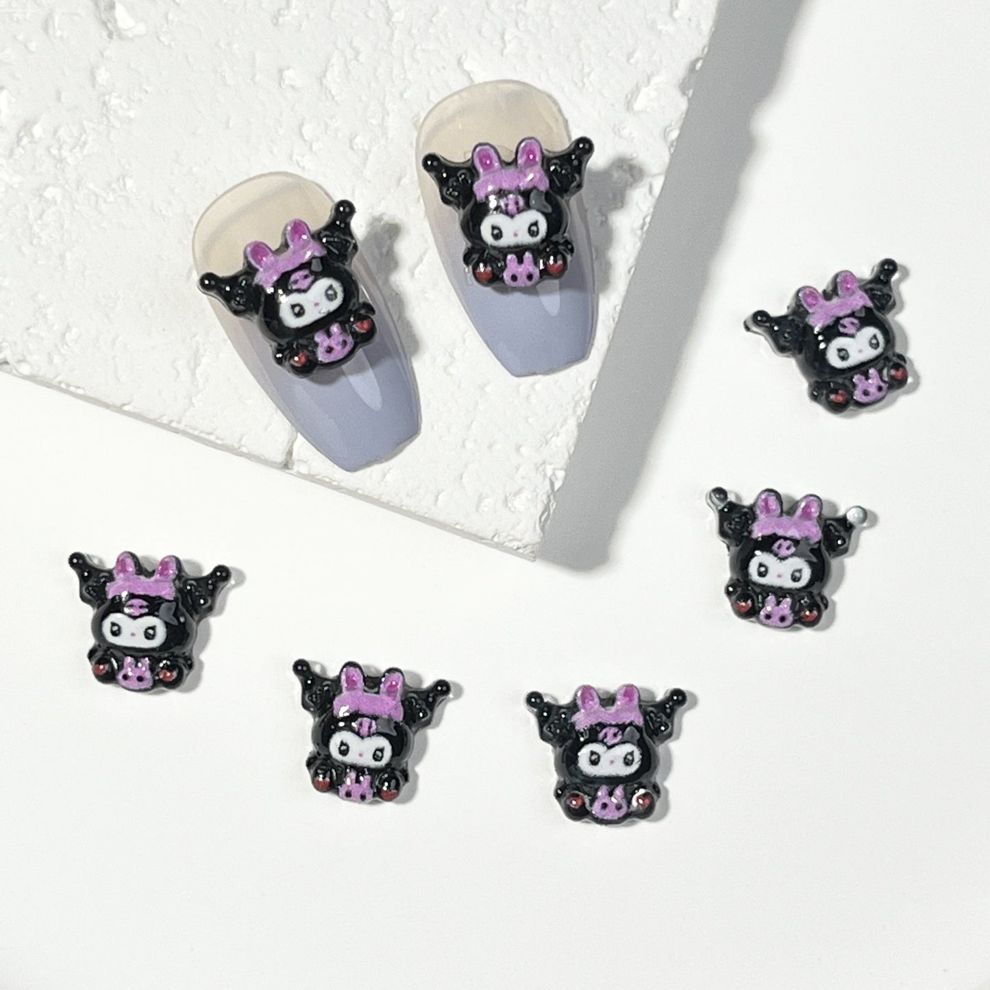 Cartoon Ornament Cute Three-dimensional Purple Clow Nail Care Nail Art