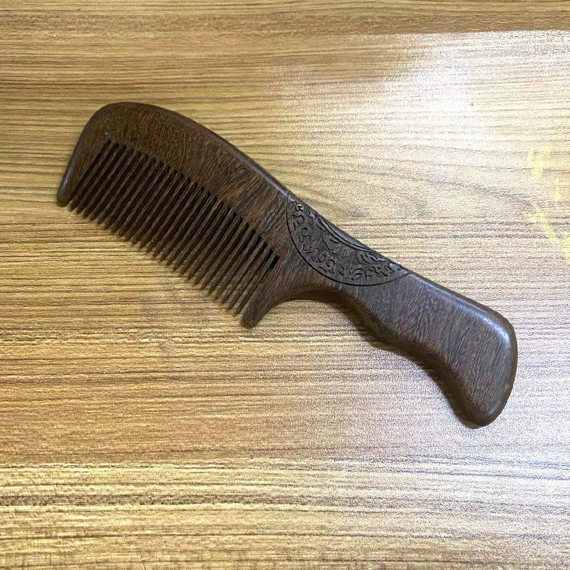 Sandalwood Double-sided Carved Wood Scalp Head Hair Brushes & Combs