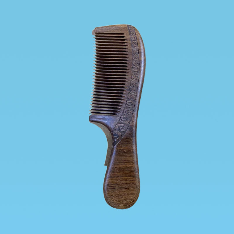 Sandalwood Double-sided Carved Wood Scalp Head Hair Brushes & Combs