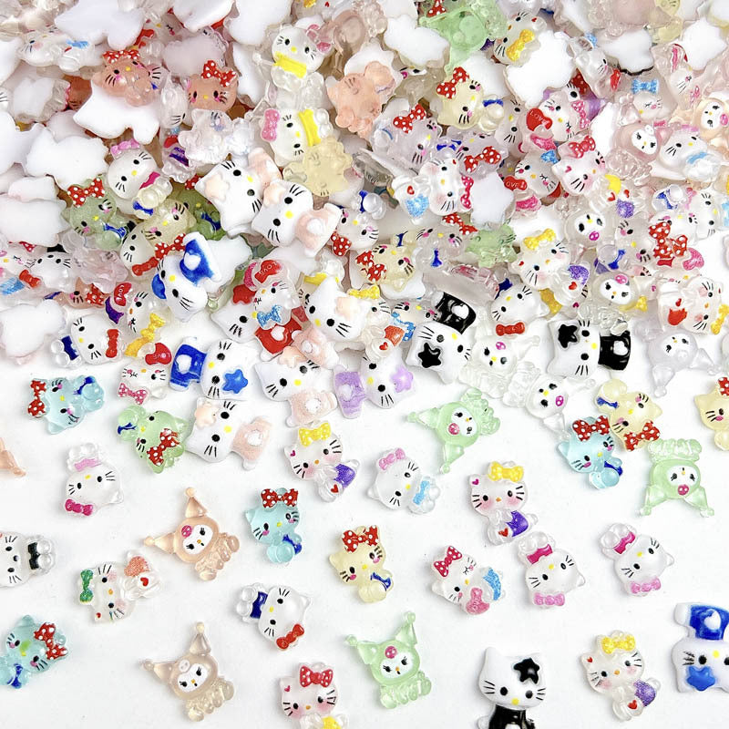 Cartoon Mini Cat Ornament Wear Manicure Nail Care Nail Art