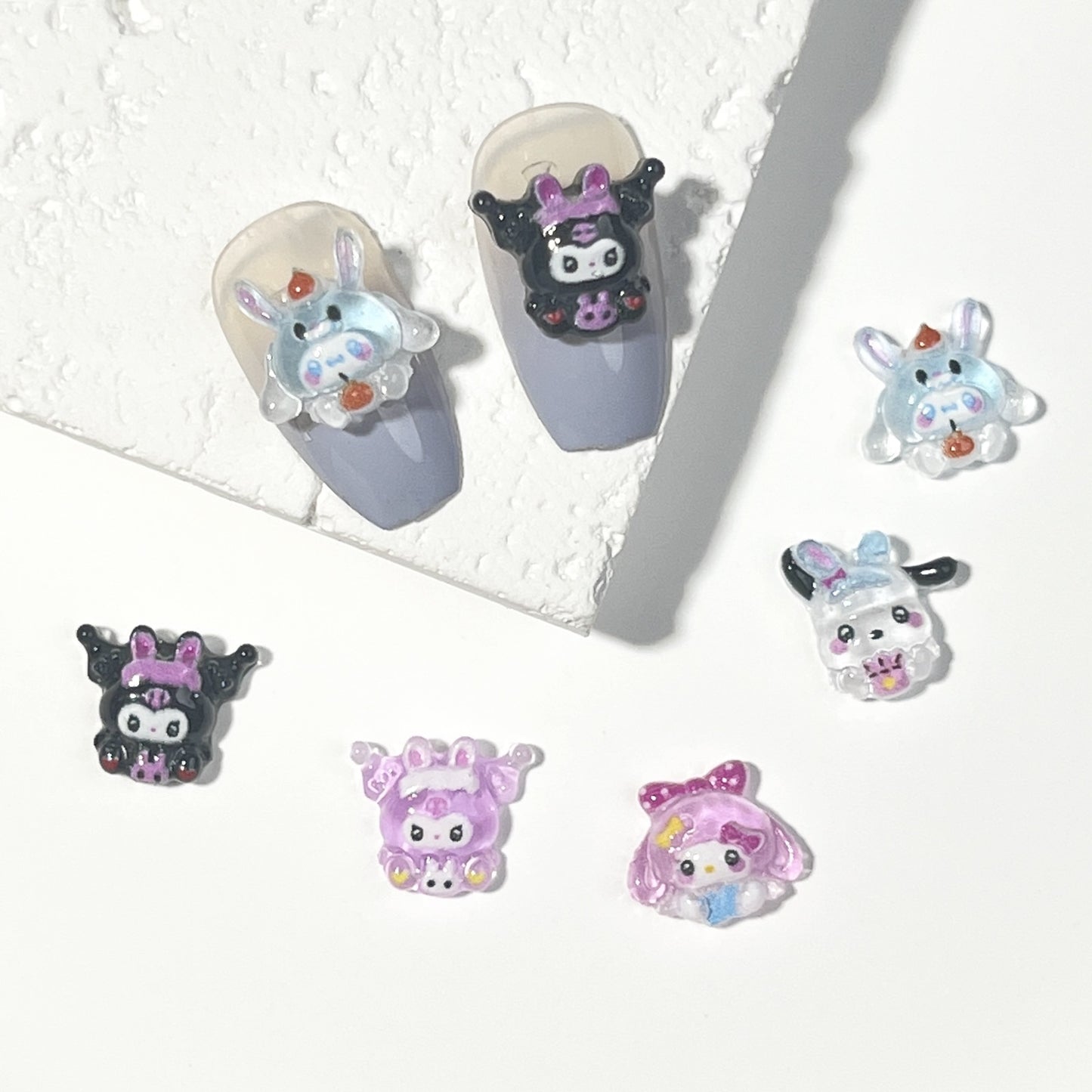 Cartoon Ornament Cute Three-dimensional Purple Clow Nail Care Nail Art