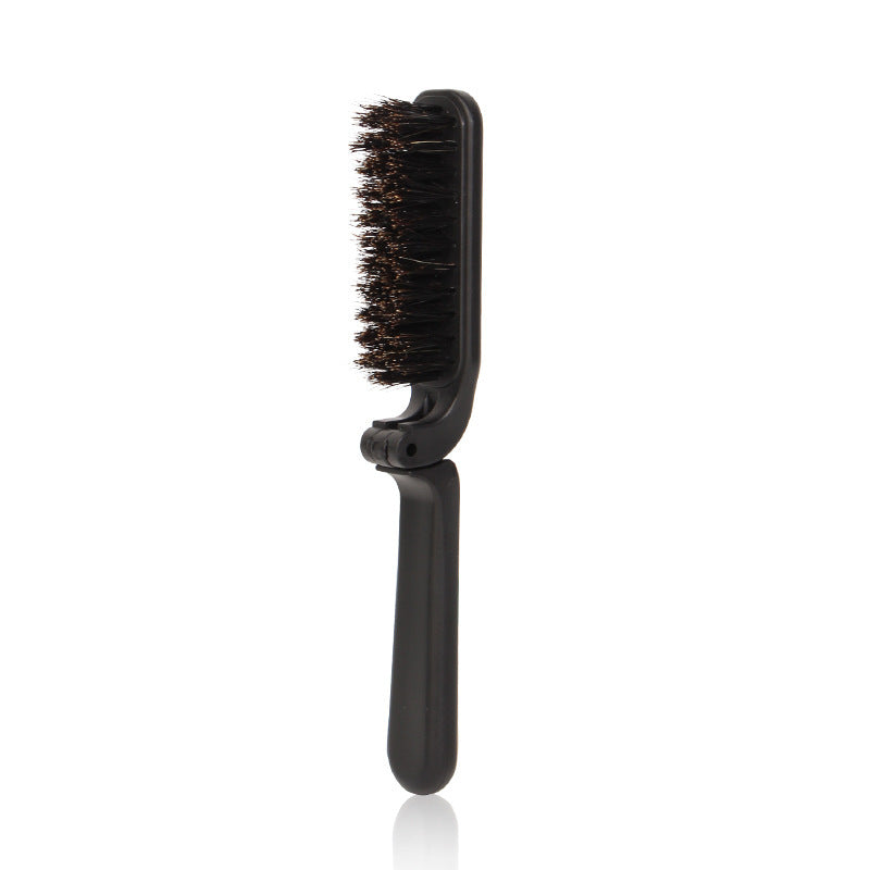 Men's Hairdressing Modeling Folding Pig Bristle Facial Hair Brushes & Combs