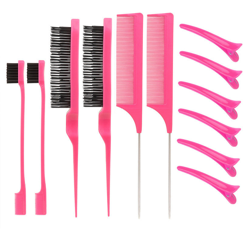 Hairdressing Tail Fluff Double Three Rows Hair Brushes & Combs