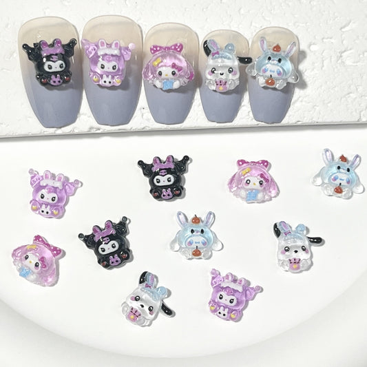 Cartoon Ornament Cute Three-dimensional Purple Clow Nail Care Nail Art