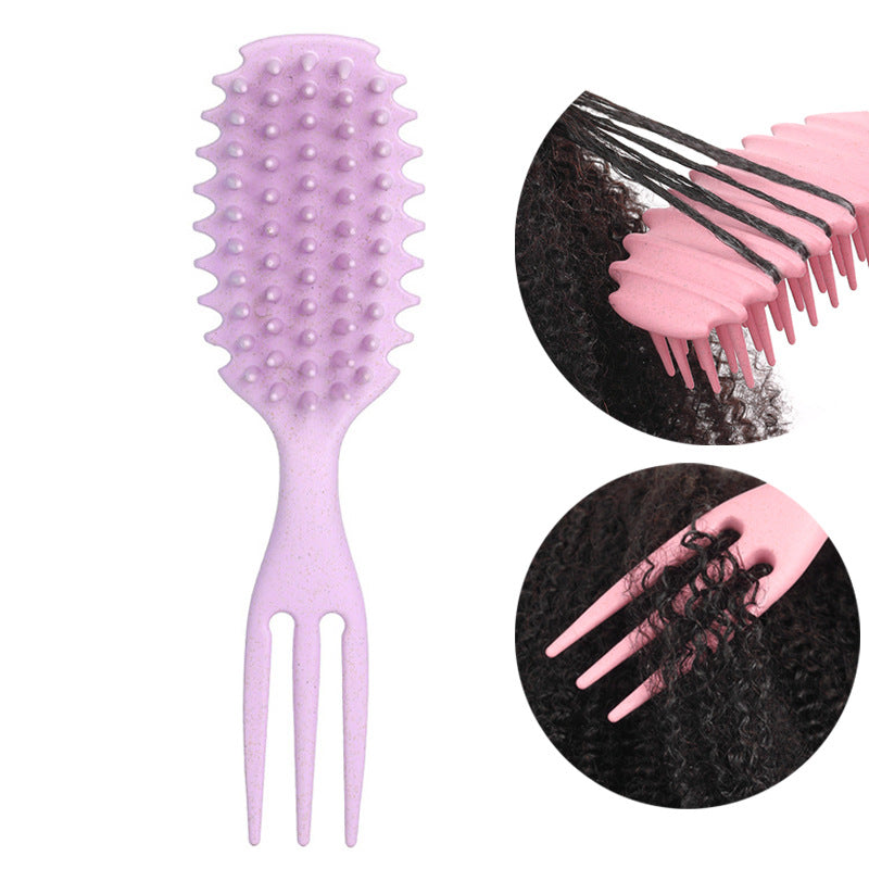 Wheat Straw Hollow Ms. Long Special Head Meridian Hair Brushes & Combs