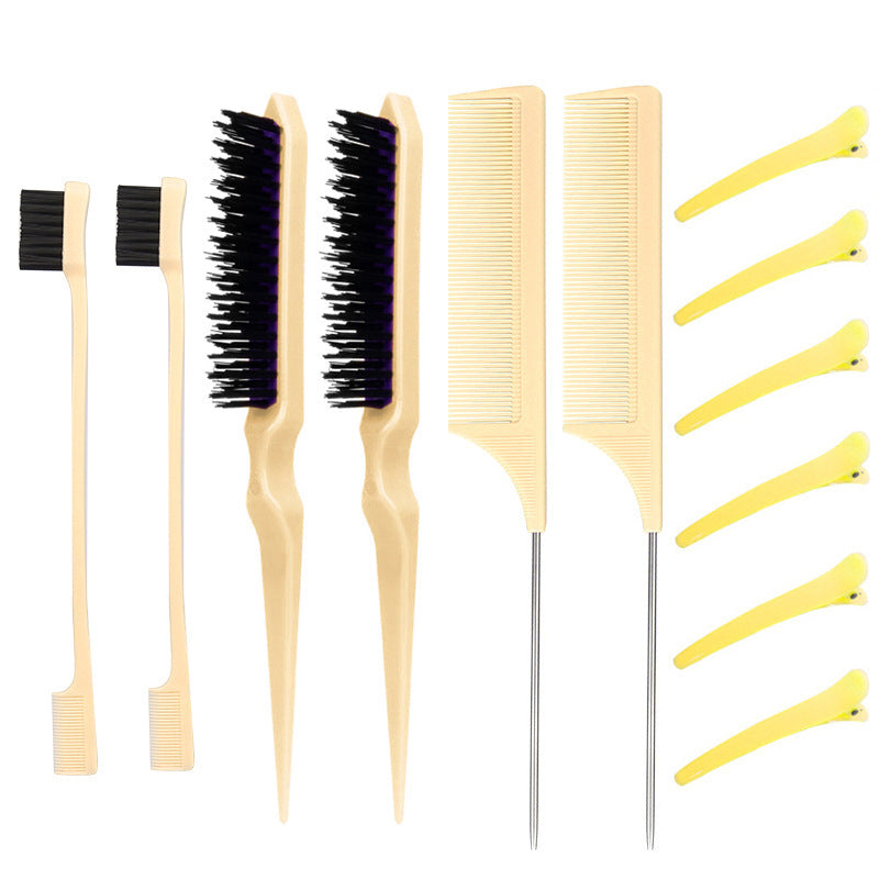 Hairdressing Tail Fluff Double Three Rows Hair Brushes & Combs