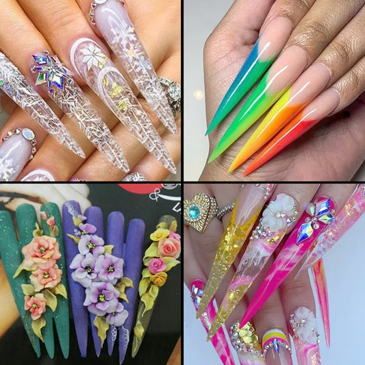 Tip Theatrics Lengthened Salon Display Finger Nail Art