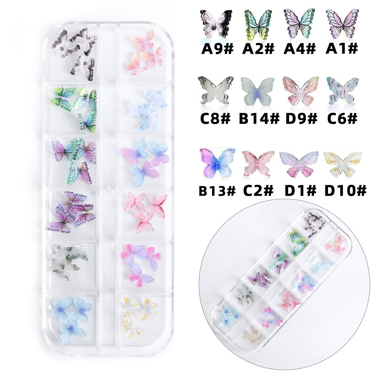 Colorful Aurora Bow Cute Bear Plaid Box Nail Care Nail Art