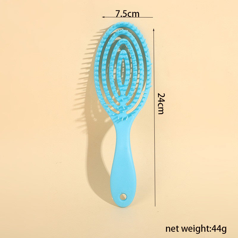 Head Curling Hollow Oval Gradient Plastic Candy Hair Brushes & Combs