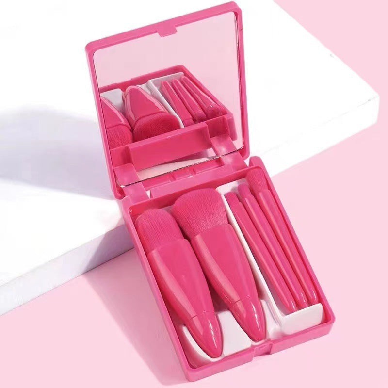 Mini Multifunctional Suit With Mirror Good-looking Powder Makeup Brushes Accessories