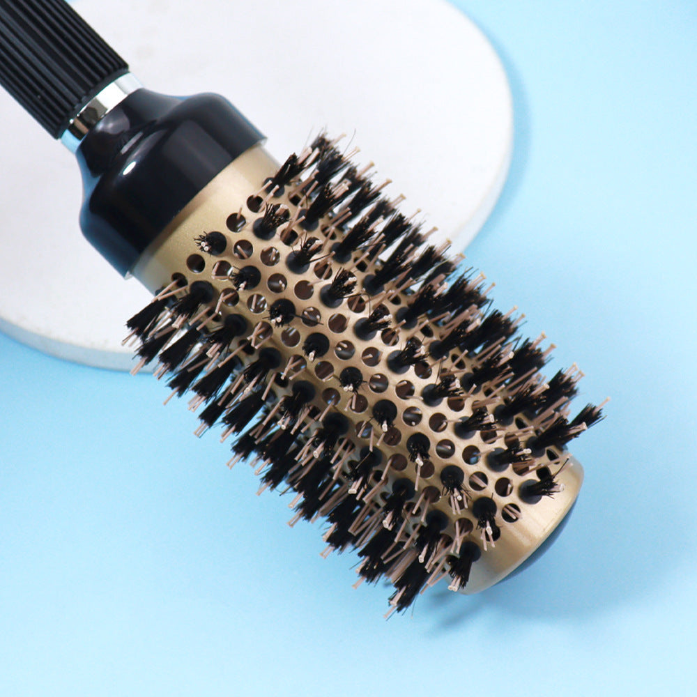 Golden Rolling High Temperature Resistant Ceramic Aluminum Tube Hair Brushes & Combs