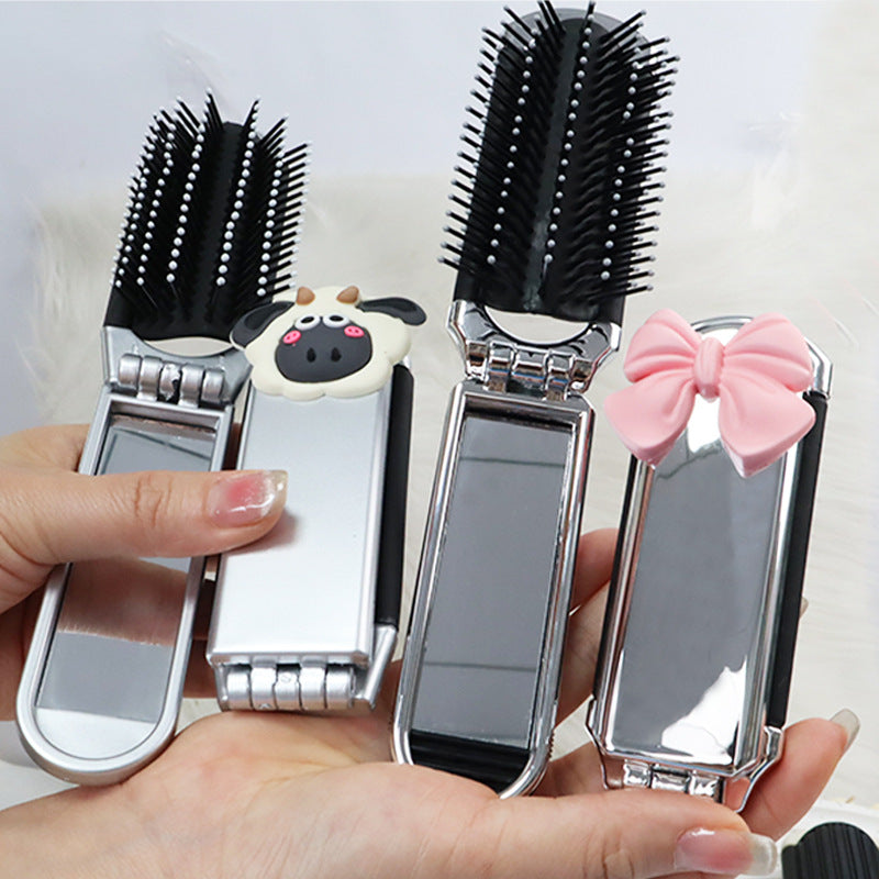 Portable Air Cushion Folding Mirror Package Hair Brushes & Combs