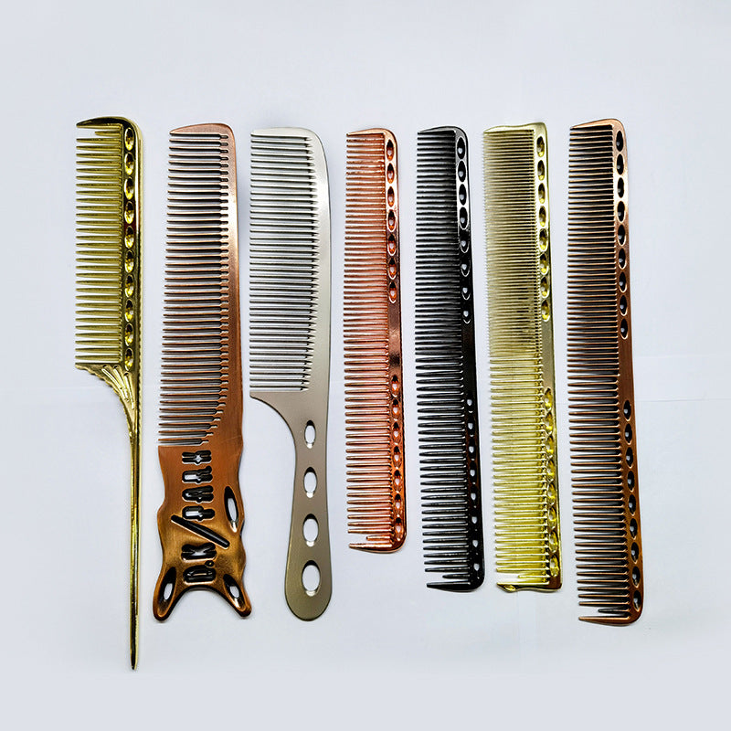 Men's Stainless Steel Cutting Hairdressing Metal Hair Brushes & Combs