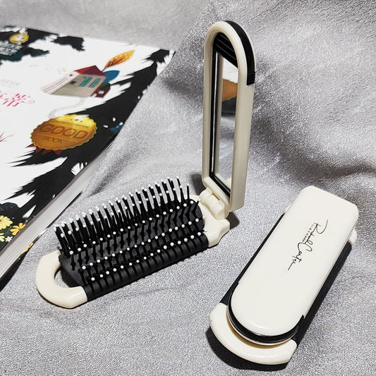 Folding Compact Portable Airbag Massage Good-looking Milky White Hair Brushes & Combs