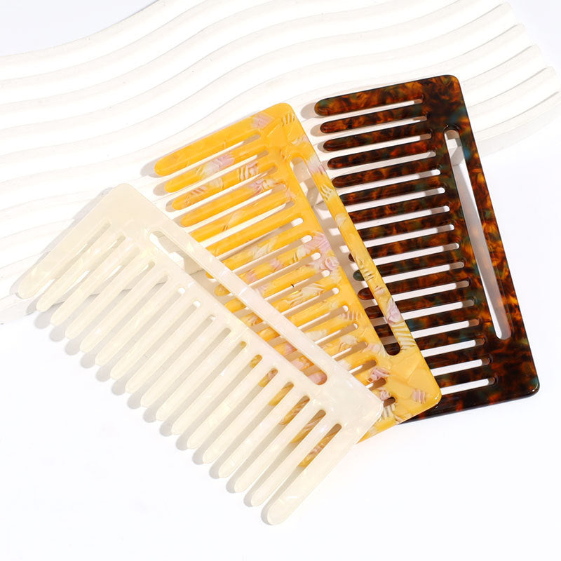 Retro Marbling Floral Portable Fashion Big Hair Brushes & Combs