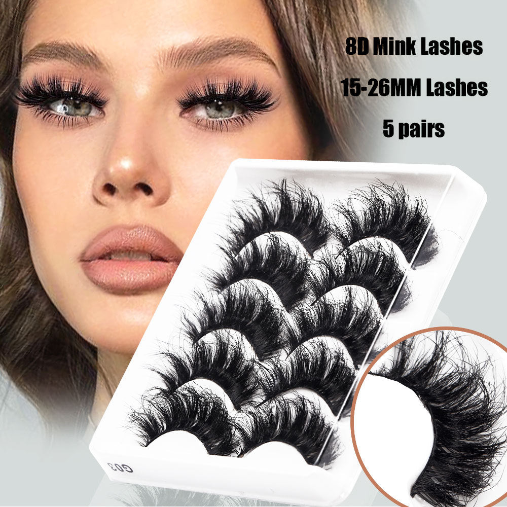 Eyelashes Thick Cross Imitated Mink Pairs False Lashes