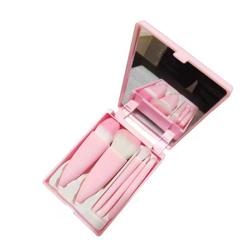 Mini Multifunctional Suit With Mirror Good-looking Powder Makeup Brushes Accessories