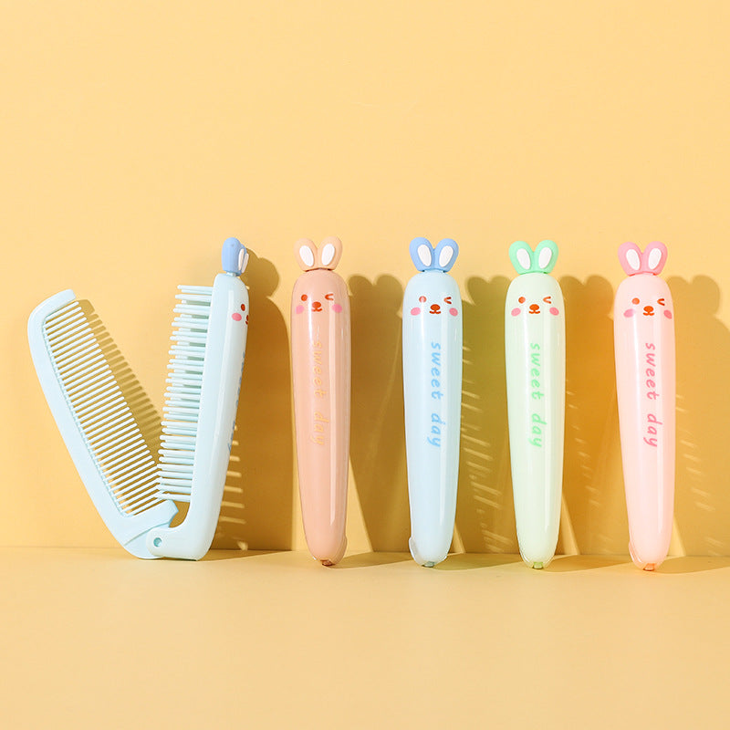 Hairdressing Cute Heart Smooth Lady Mini Hair Brushes & Combs