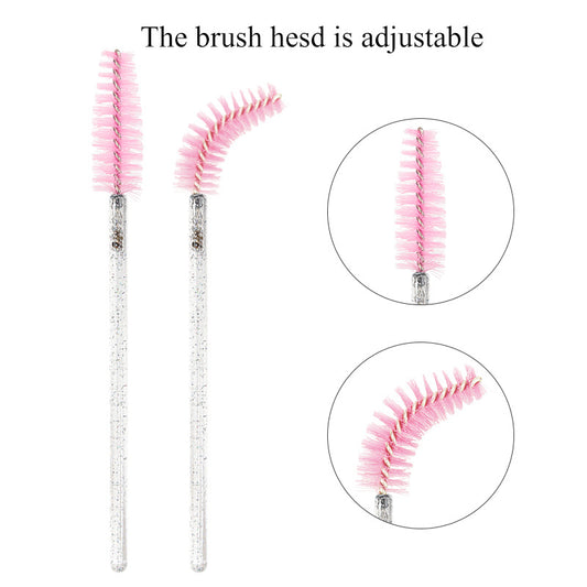 Crystal Rod Mascara Brush Nylon Grafting Eyelash Curler Makeup Brushes Accessories