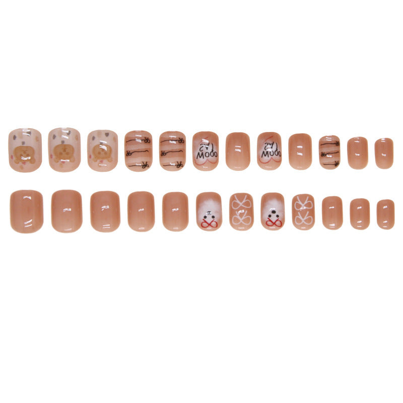 Cartoon Solid Color Party Fake Tip Nail Art