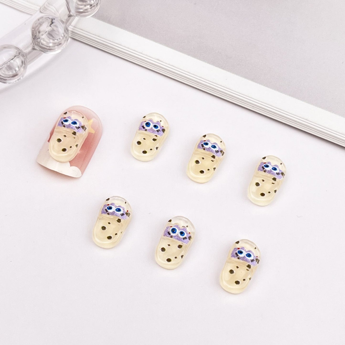 Cartoon Summer Cool Simulation Slippers Resin Nail Care Nail Art