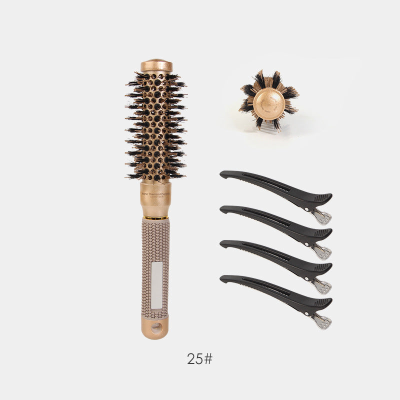 Ceramic Rolling Straight Curls High Temperature Resistant Styling Hair Brushes & Combs