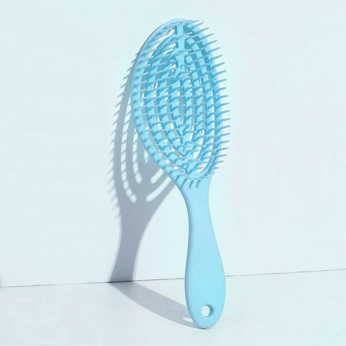 Head Curling Hollow Oval Gradient Plastic Candy Hair Brushes & Combs