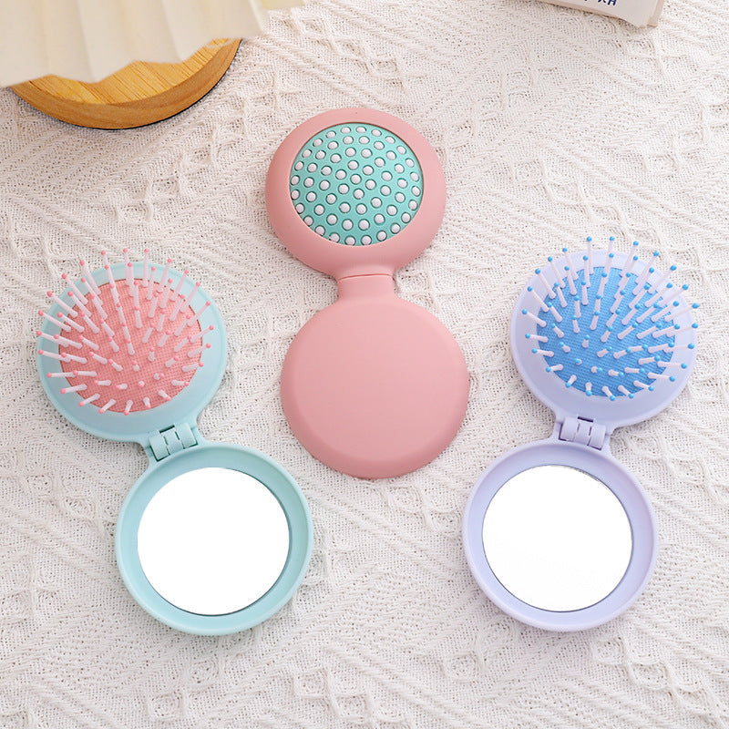 Series Massage Female Portable Folding Mirror Hair Brushes & Combs