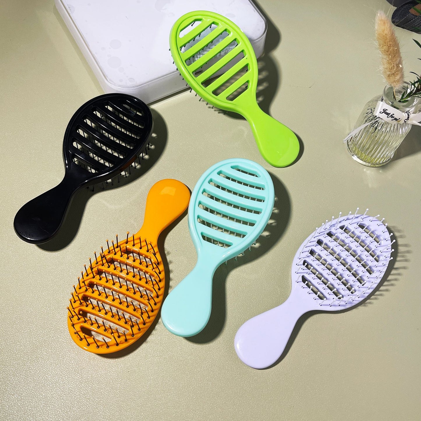 Women's Scalp Meridian Massage Vent Gift Portable Hair Brushes & Combs