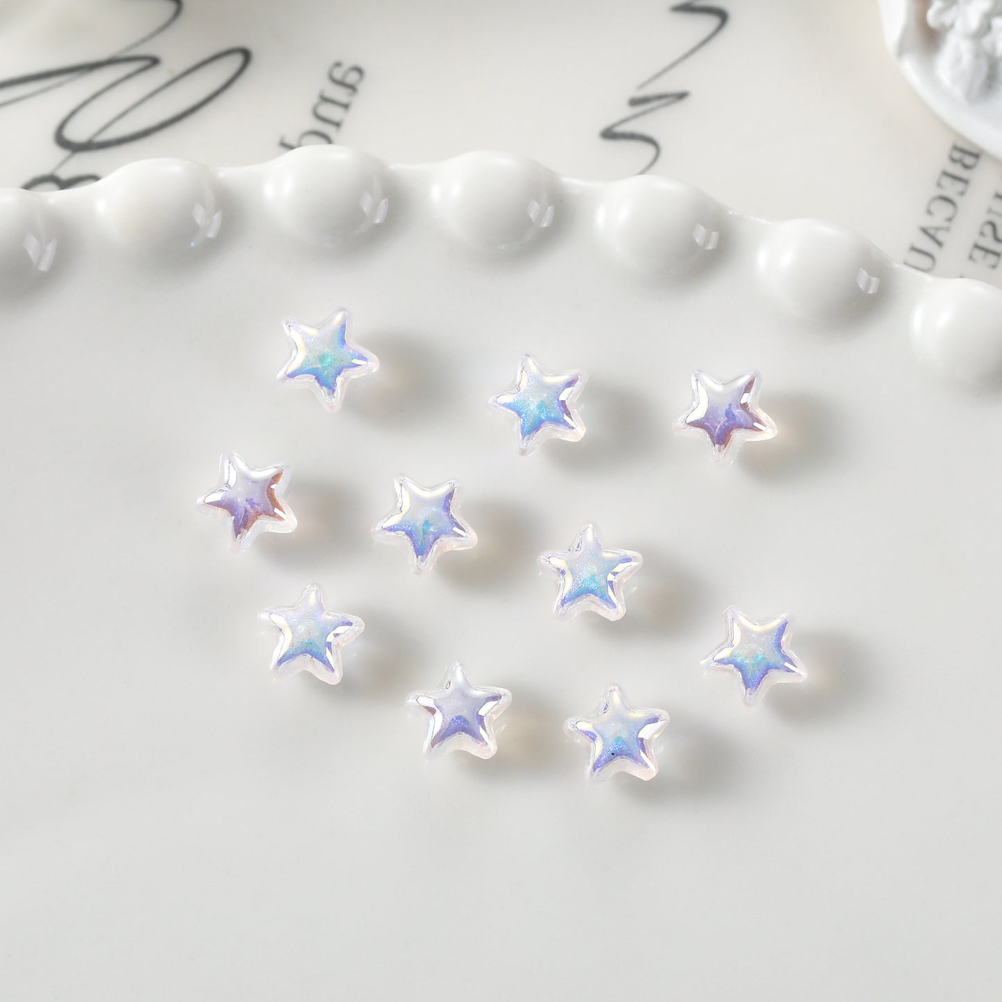 Star Ornament Electroplating Three-dimensional Pearlescent Resin Nail Care Nail Art