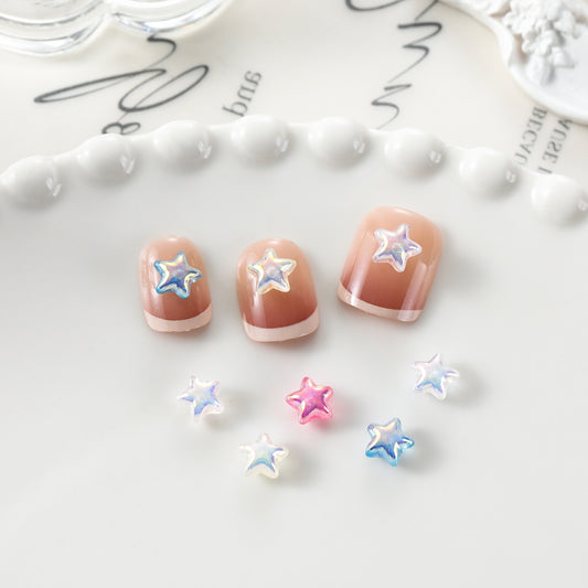 Star Ornament Electroplating Three-dimensional Pearlescent Resin Nail Care Nail Art