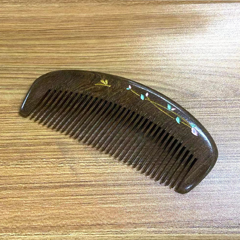 Sandalwood Double-sided Carved Wood Scalp Head Hair Brushes & Combs