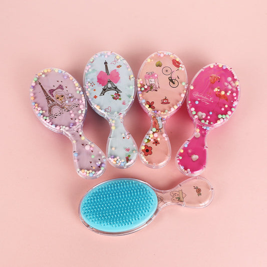 Transparent Oval Cartoon Hairdressing Head Massage Hair Brushes & Combs