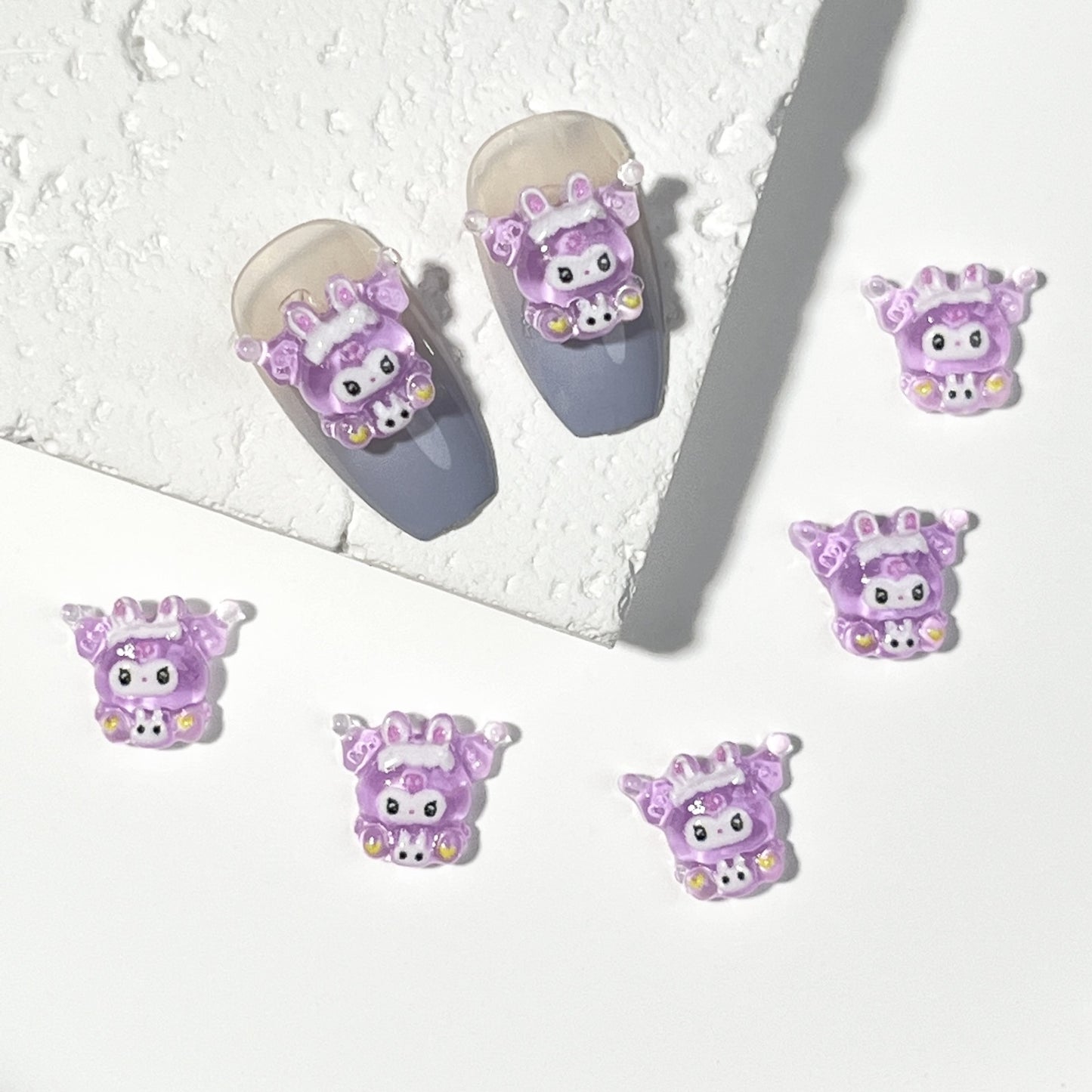 Cartoon Ornament Cute Three-dimensional Purple Clow Nail Care Nail Art