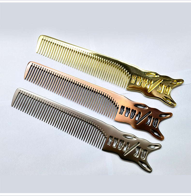 Men's Stainless Steel Cutting Hairdressing Metal Hair Brushes & Combs