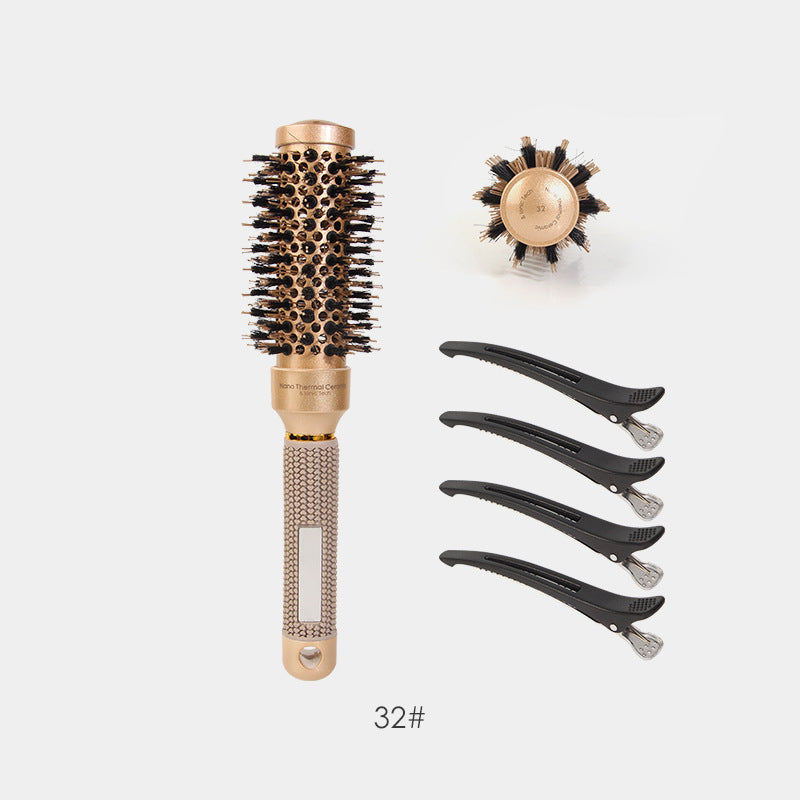 Ceramic Rolling Straight Curls High Temperature Resistant Styling Hair Brushes & Combs