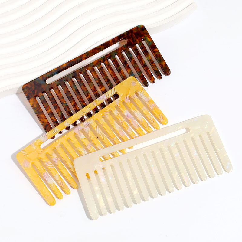 Retro Marbling Floral Portable Fashion Big Hair Brushes & Combs