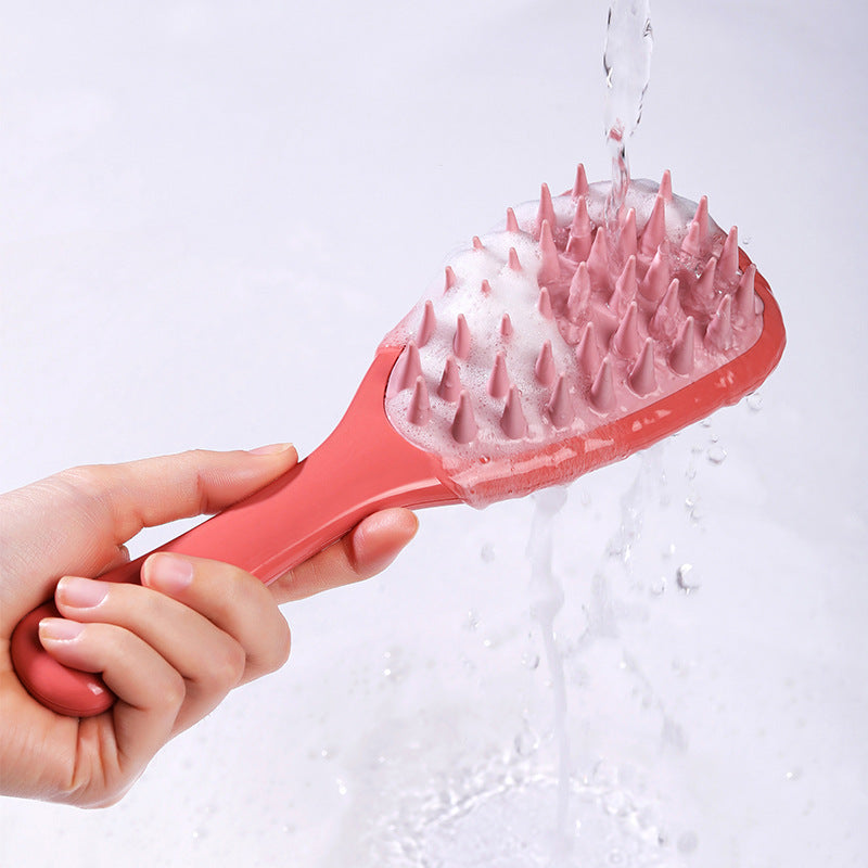 Ginkgo Leaf Long Handle Shampoo Silicone Coarse Texture Hair Brushes & Combs