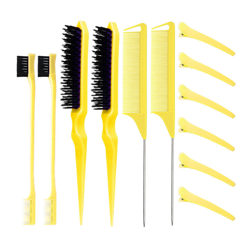 Hairdressing Tail Fluff Double Three Rows Hair Brushes & Combs