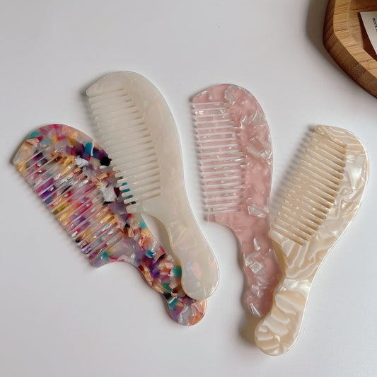 Cellulose Acetate Sheet Marble Texture Large Hair Brushes & Combs