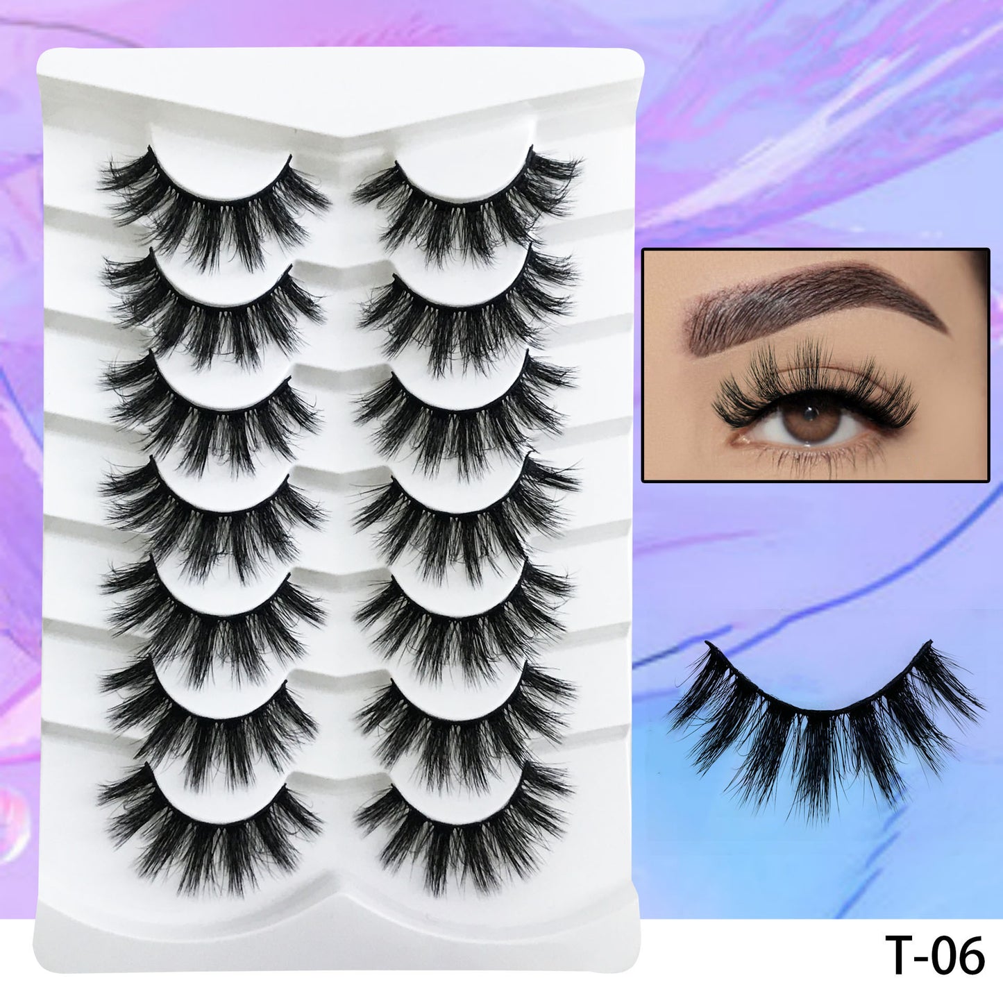 Double Pairs Of Eyelashes Natural Thick Imitated Mink False Lashes