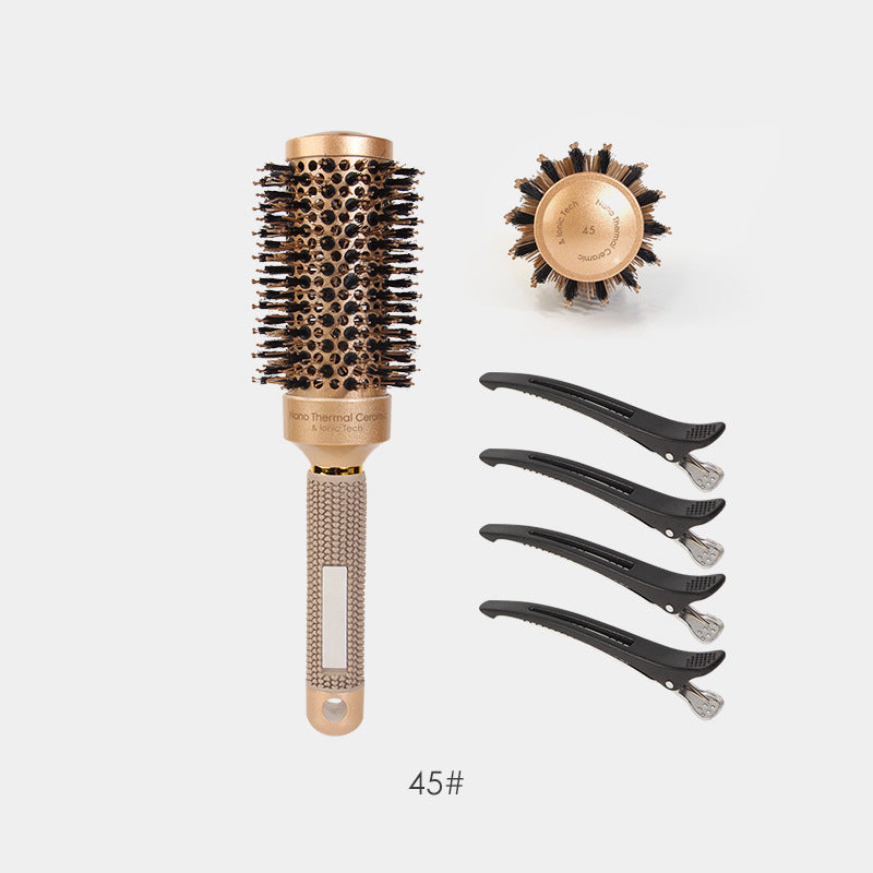 Ceramic Rolling Straight Curls High Temperature Resistant Styling Hair Brushes & Combs